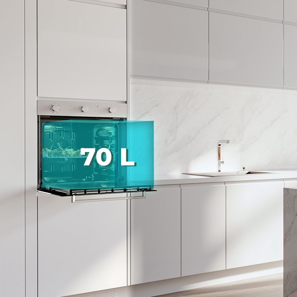 Cecotec Horno Integrable Multifunción 70L Bolero Hexa M236000 Inox Time. 2800W, 6 Funciones, Temporizador, Steam Base XXL, Steam Assist, Steam EasyClean, Cooling Fan, Modo Defrost, Eco, Convección