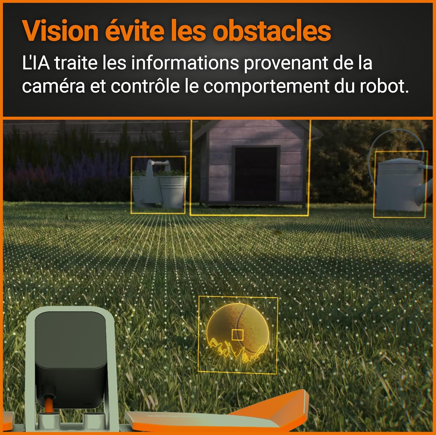 WORX Landroid Vision M550 WR205E Robot cortacésped para Jardines de hasta 550 m² – Robot cortacésped Inteligente sin Cable de limitación – WiFi y Bluetooth – prevención Activa de obstáculos con