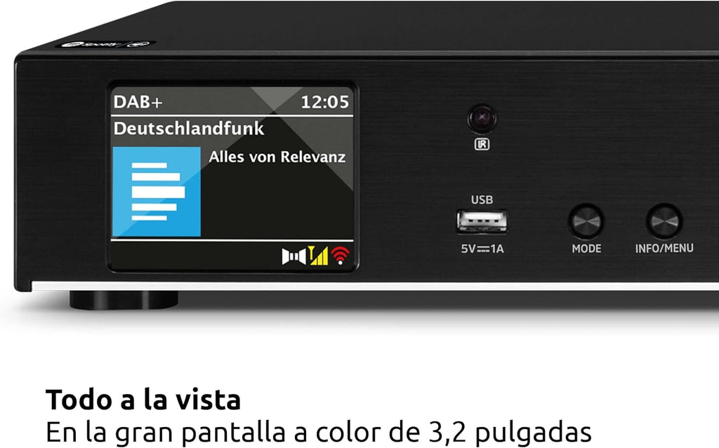TechniSat DIGITRADIO 143 (V3) - Sintonizador HiFi de Radio por Internet (Radio Digital Dab+, transmisión de Audio Bluetooth, Spotify Connect, Antena de Lanzamiento, Control Remoto, Ancho de 43,5 cm)