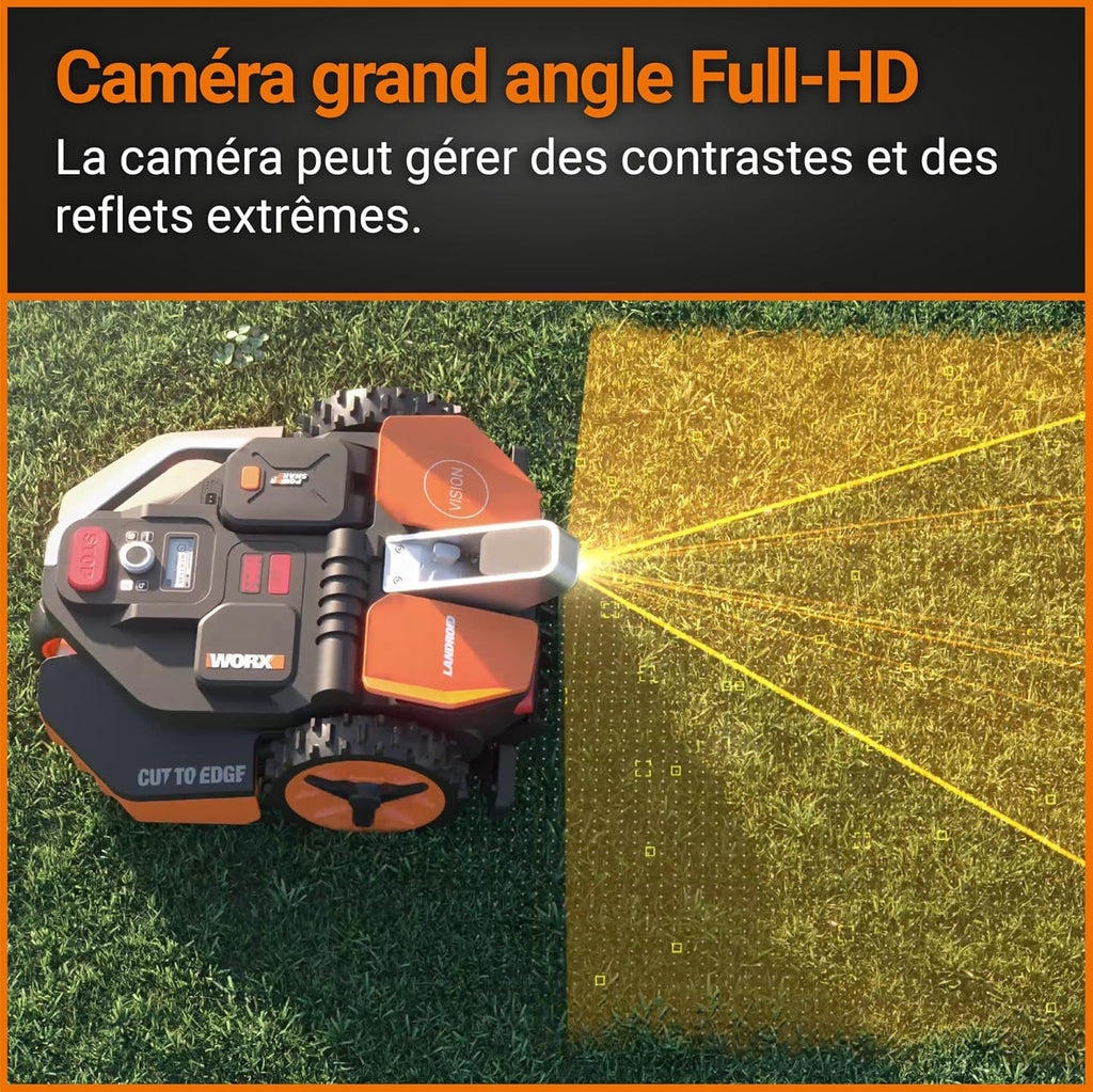 WORX Landroid Vision S250 WR202E Robot cortacésped para Jardines de hasta 250 m² – Robot cortacésped Inteligente sin Cable de limitación – WiFi y Bluetooth – prevención Activa de obstáculos con