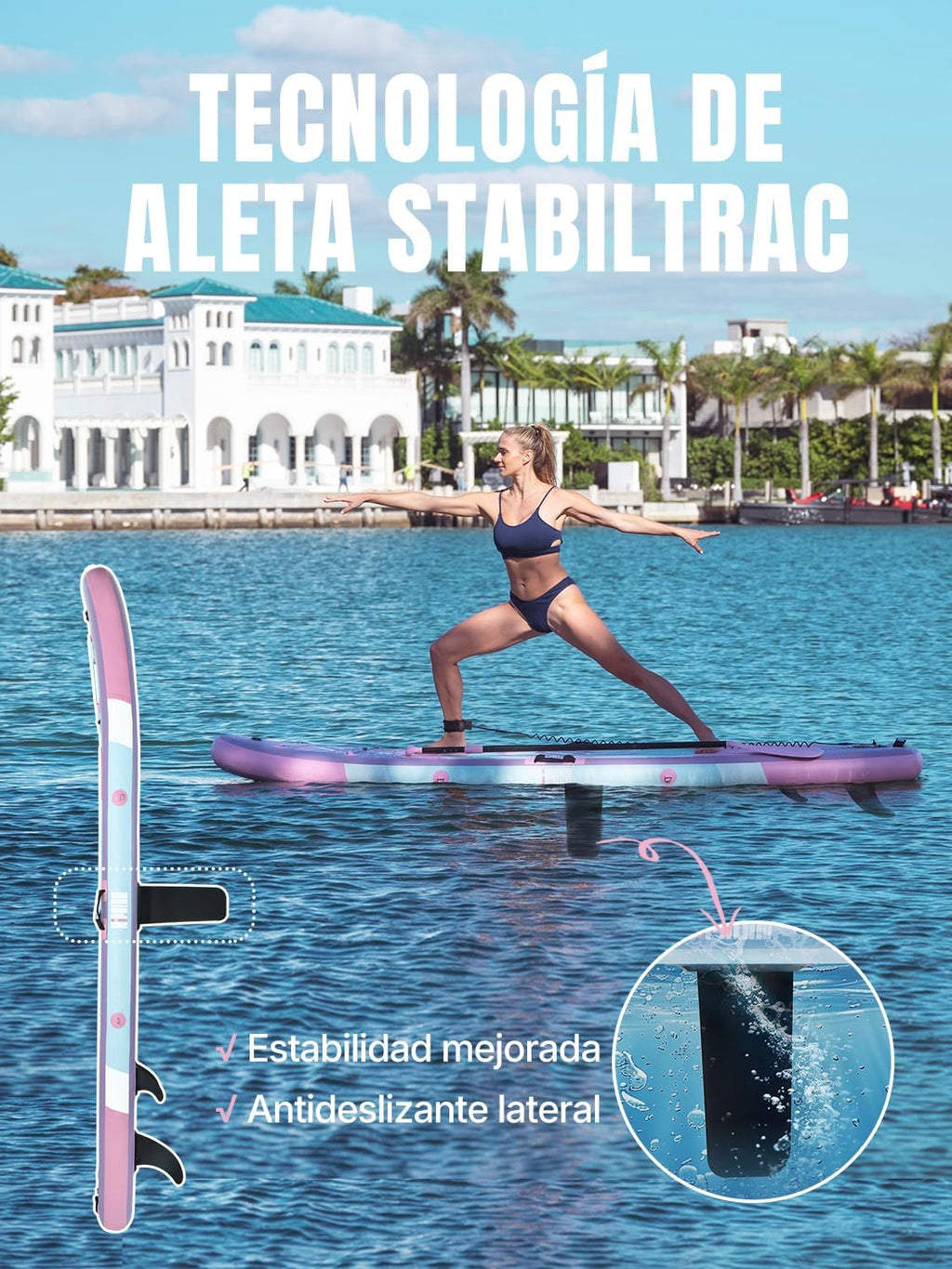 Niphean Tabla Paddle Surf Hinchable, Tabla de Paddle Surf 305 cm con Aletas de Equilibrio para Principiantes y Accesorios Resistentes, Sup Board para Adultos, Stand up Paddle Board Versátil para Yoga