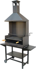 Imex El Zorro – Barbacoa Chimenea con Bandejas Metálicas | 61x40x217 cm | Acero Reforzado con Parrilla Inoxidable y Chimenea Evacuadora | Ideal para Jardines, Patios y Terrazas
