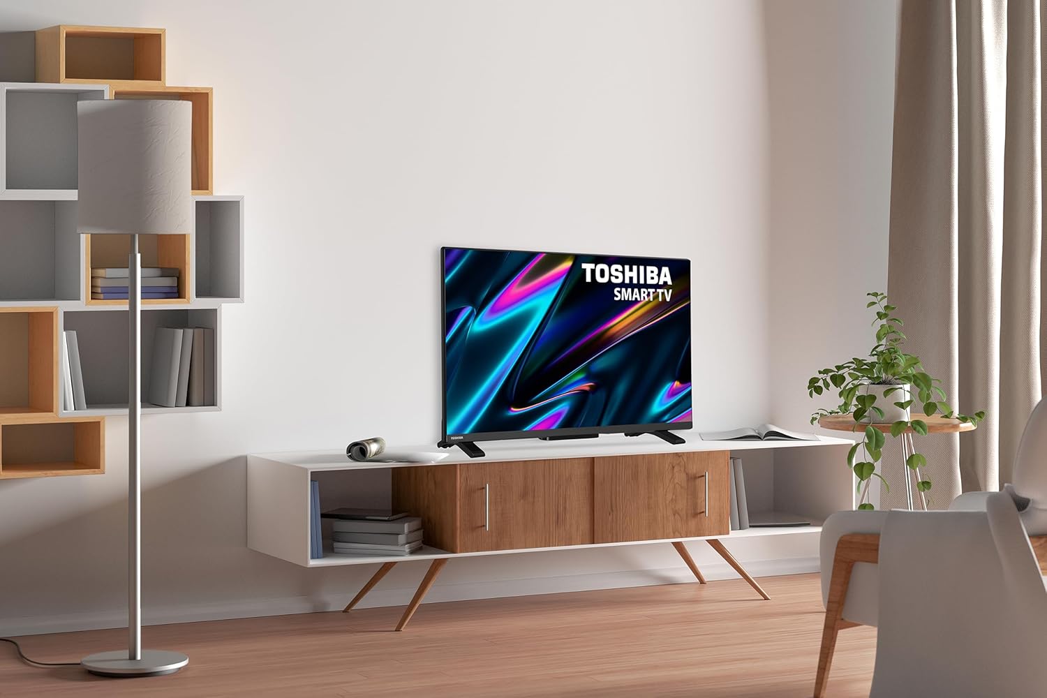TOSHIBA 32WV2E63DG Smart TV de 32" con Resolución HD HDR10, Compatible con asistentes de Voz Alexa y Google, TV Satélite, Bluetooth, Dolby Audio