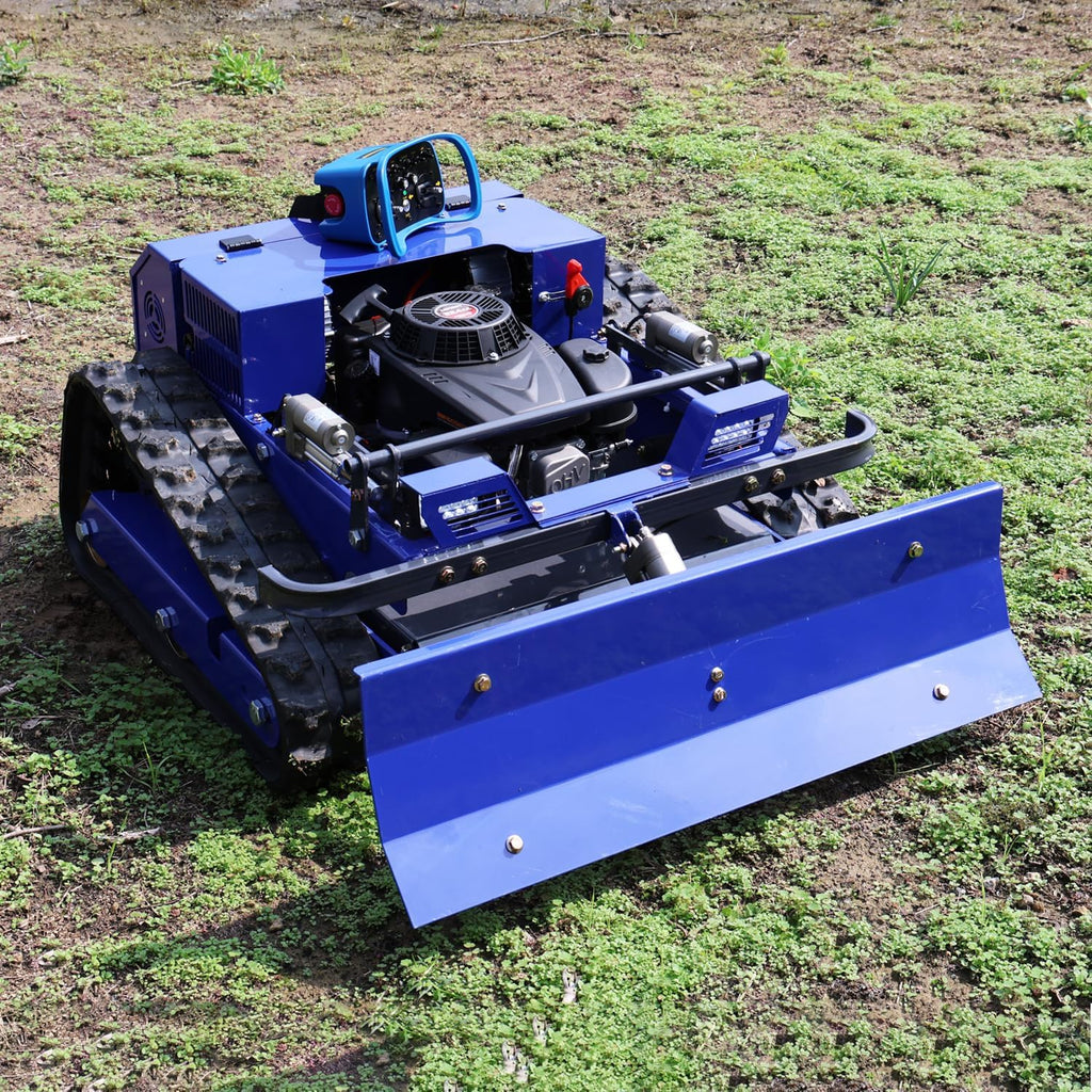 Robot Cortacesped,Cortadora de césped con Control Remoto sobre orugas – Equipado con una Cuchilla de Nieve – 4 x 4 híbrido Aceite-Electricidad – para Terreno accidentado y desmacheado