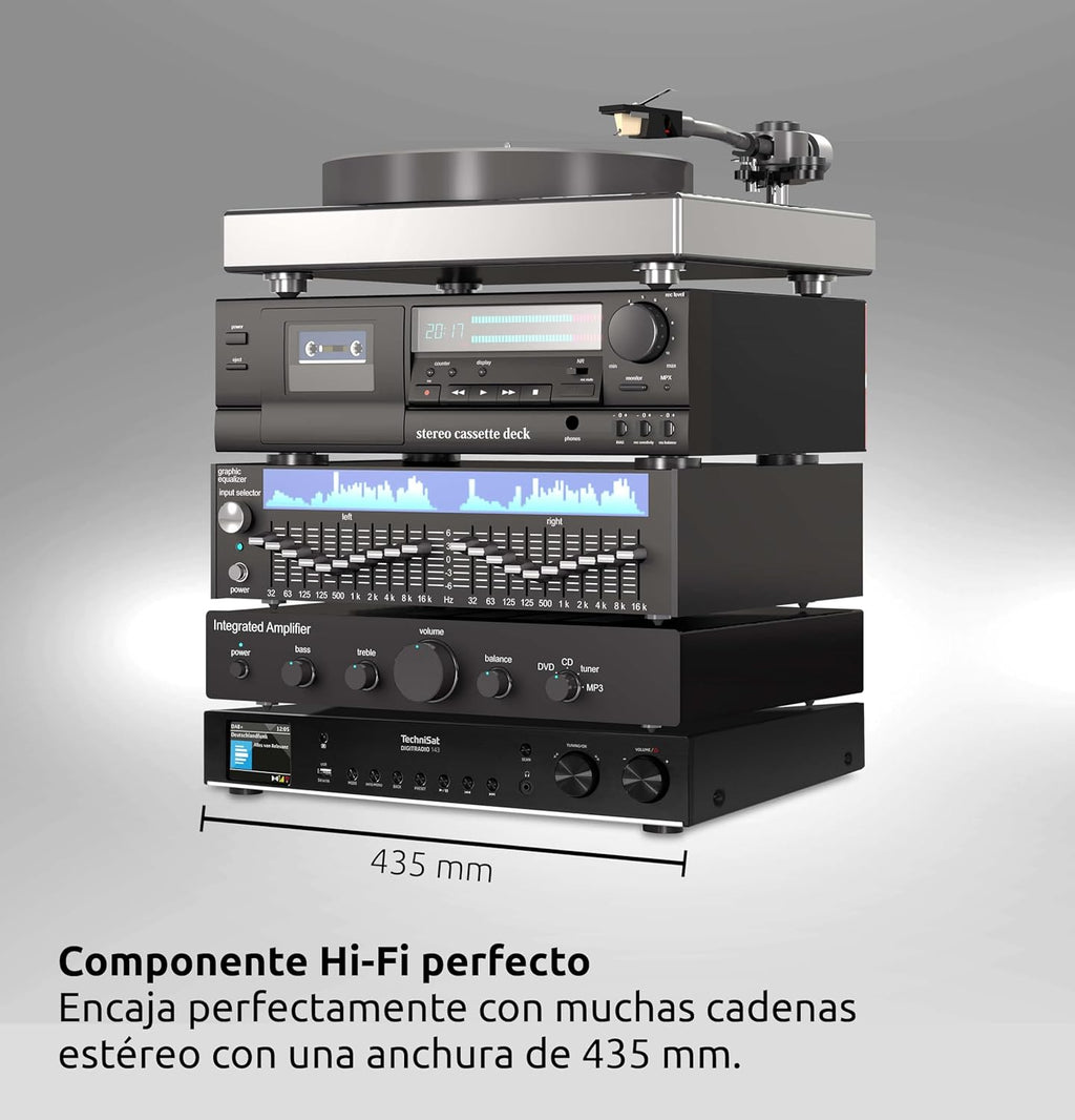 TechniSat DIGITRADIO 143 (V3) - Sintonizador HiFi de Radio por Internet (Radio Digital Dab+, transmisión de Audio Bluetooth, Spotify Connect, Antena de Lanzamiento, Control Remoto, Ancho de 43,5 cm)