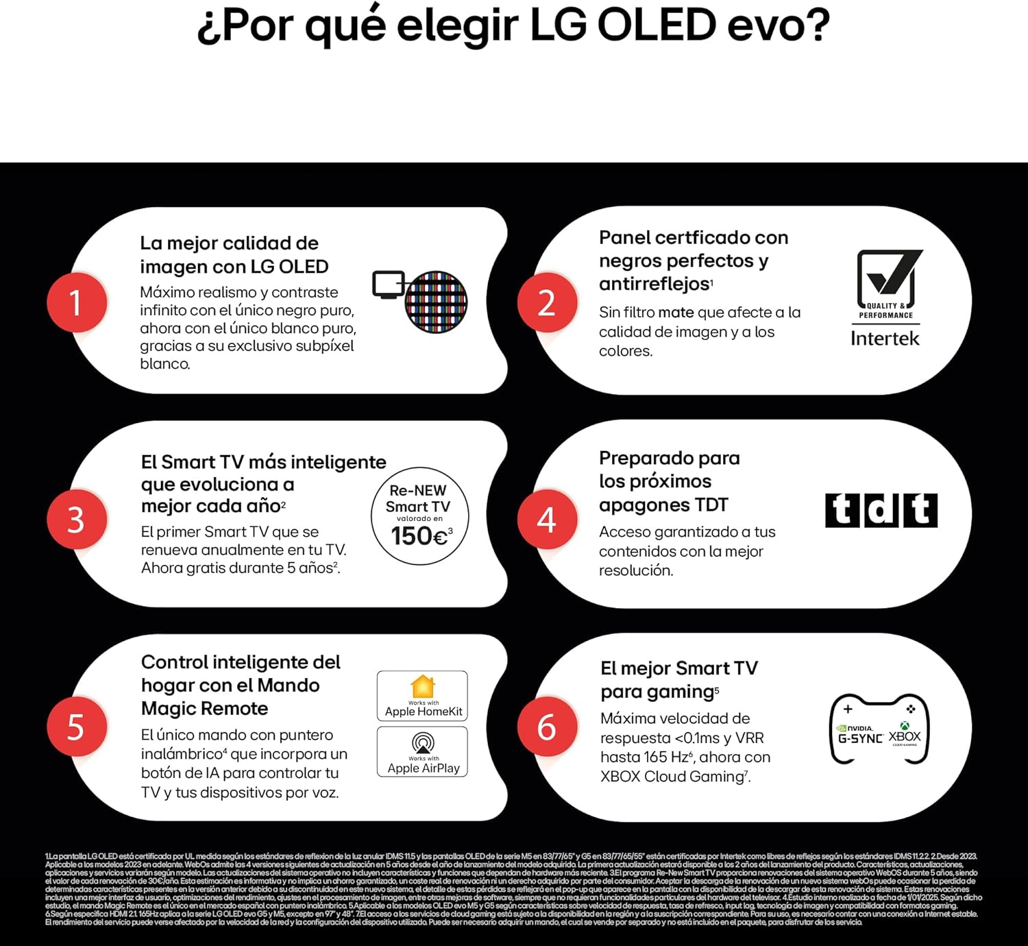 OLED48C54LA - TV 48", OLED EVO 4K, Smart TV AI C5, WebOS 25, Super Upscaling, Dolby Vision y Dolby Atmos, AMD FreeSync, Alexa/Google Assistant, Negro