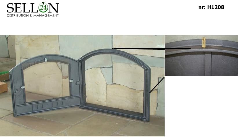 Sellon24® H1208 - Puerta de horno de hierro fundido