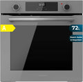 Cecotec Horno Multifunción Integrable 60cm Bolero Hexa M226000 Glass Grey A. 2800W, 72L, 7 Funciones, Modo Grill, Fan Assisted Grill, Modo Convección, Defrost, Steam Base X2, Steam EasyClean y Assist