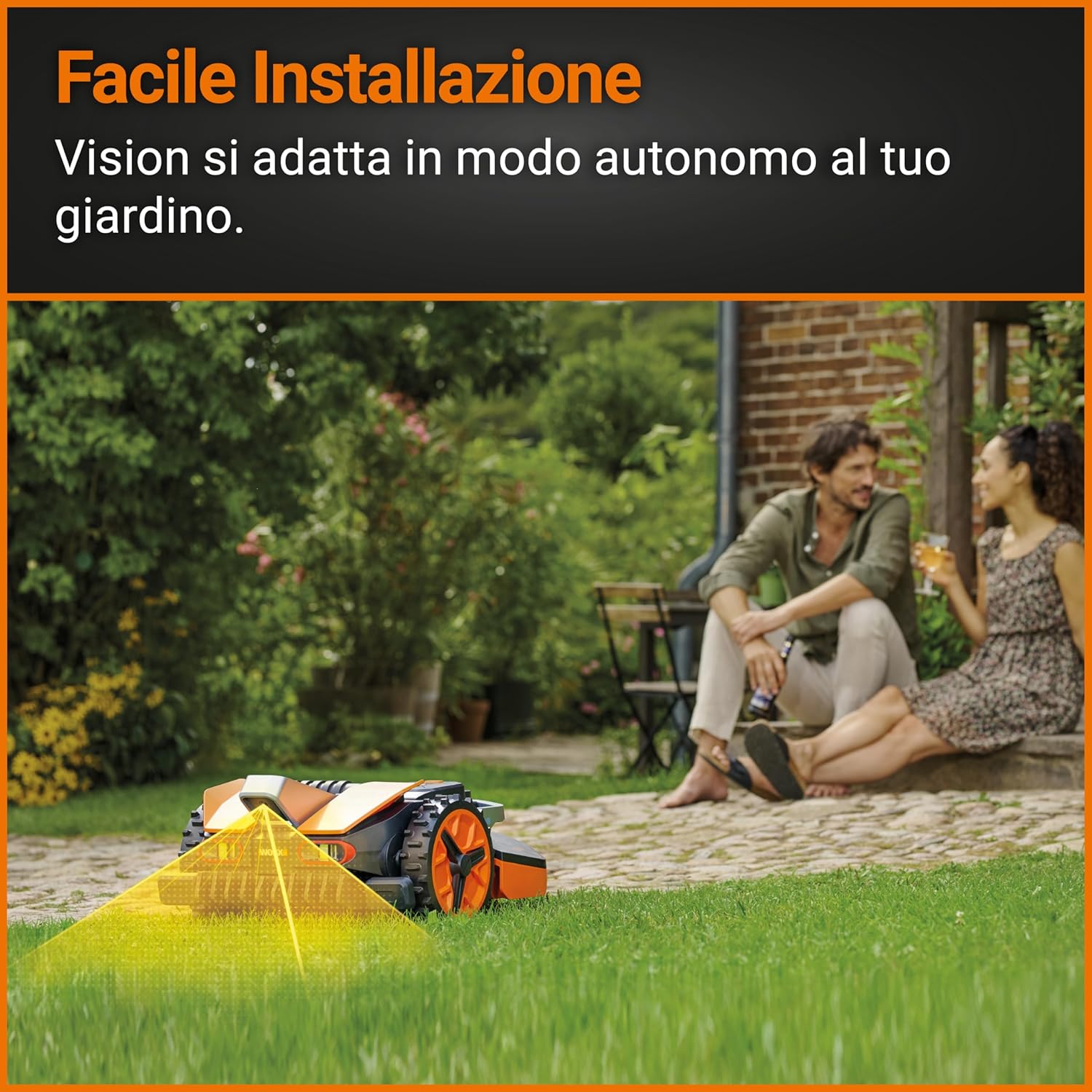 WORX Landroid Vision M550 WR205E Robot cortacésped para Jardines de hasta 550 m² – Robot cortacésped Inteligente sin Cable de limitación – WiFi y Bluetooth – prevención Activa de obstáculos con