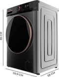 Cecotec Lavadora 10Kg Carga Frontal Bolero DressCode 10610 Inverter Steel A. 1400 RPM, Steam Max, Motor Inverter Plus, 15 Programas, OnSmart, Smooth Wash, Stop&Go, Goma Antibacteriana, Drum Clean