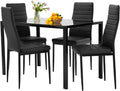 2025 Conjunto de comedor FDW, mesa de vidrio con sillas, para espacios pequeños, mesa de cocina y 4 sillas