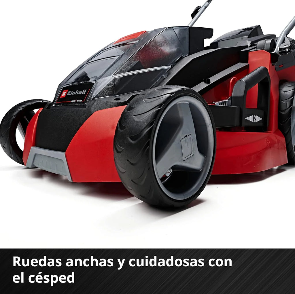Einhell Battery mower GE-CM 43 Li M Kit Power X-Change (36V, 43 cm Cutting Width, up to 600 m², Brushless, Mulching Function, 63L Collecting Bag, with 2 x 4.0 Ah Batteries and 2 x Chargers)