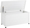 Beliani Arcón para exterior de aluminio mueble de almacenaje de jardín blanco 113 x 50 cm Campalto