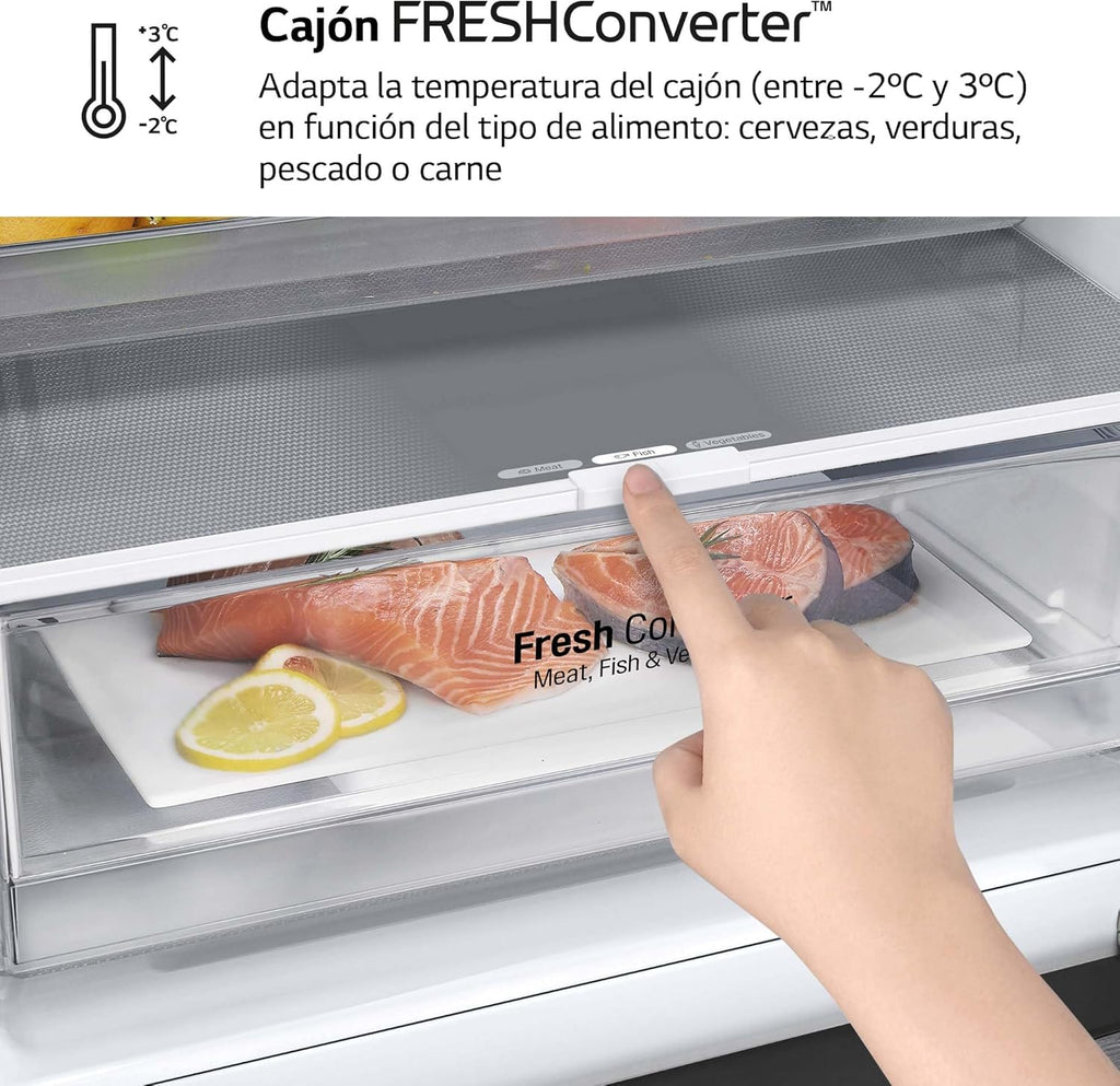 GBP61DSXGC - Frigorífico Combi No Frost, Congelador, Compresor Smart Inverter, Color Inox Antihuellas, 186 cm, 341 l