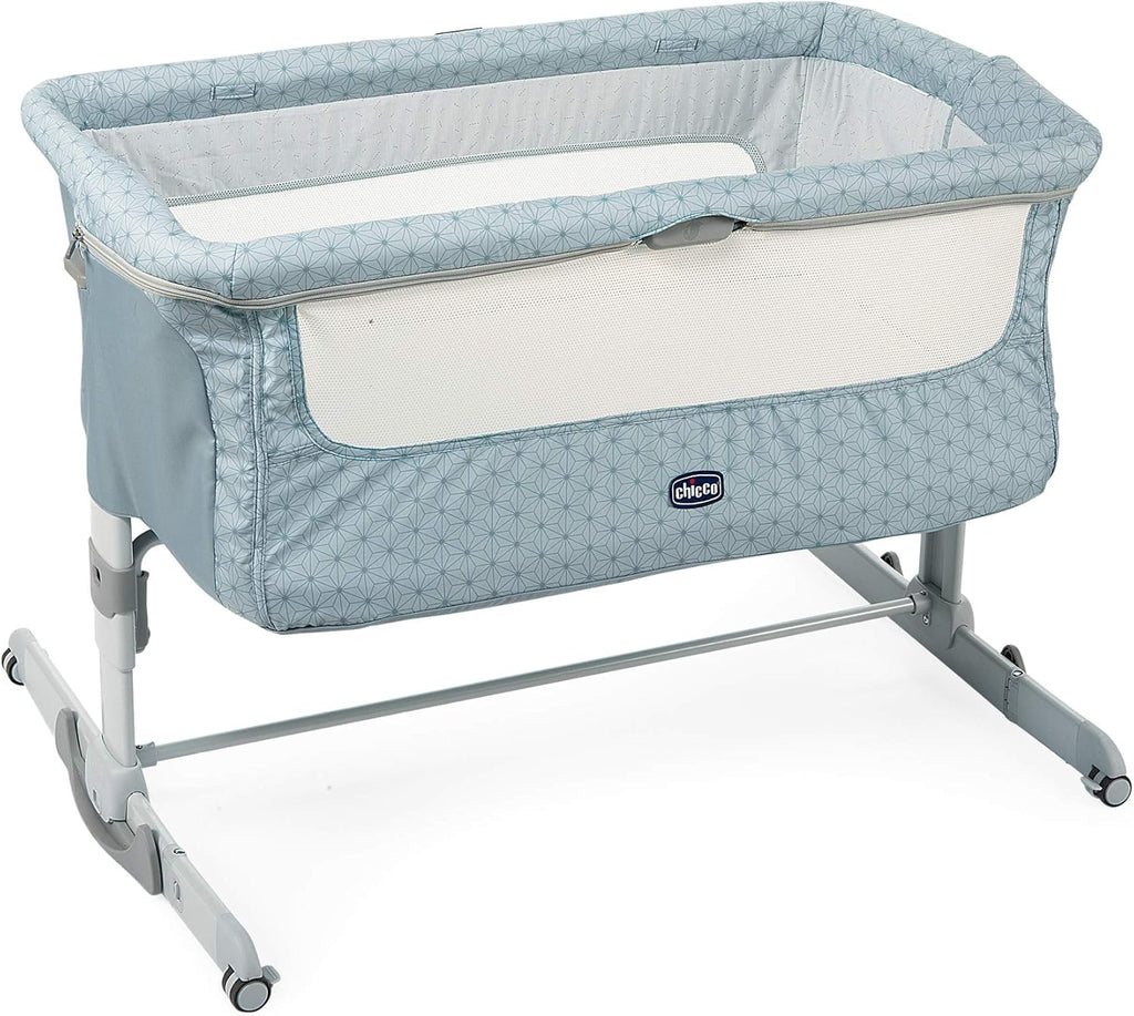 Chicco Next2Me Dream Łóżeczko Dostawka - Do Wspólnego Spania z Dzieckiem, Materac, Funkcja Bujania, Otwierany Bok, Regulacja Wysokości, Okienka z Siateczki, Kółka i Torba Podróżna, 0-6 miesięcy, 9 kg