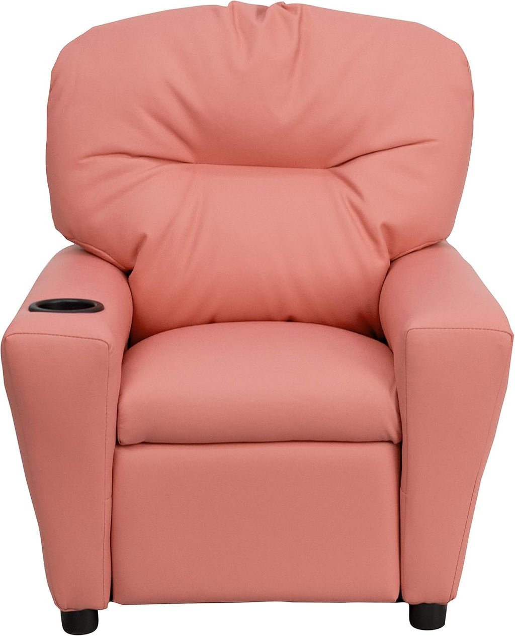 Flash Furniture Współczesny leżak dziecięcy z uchwytem na kubki, drewno, beżowy winyl, 66,04 x 53,34 x 53,34 cm