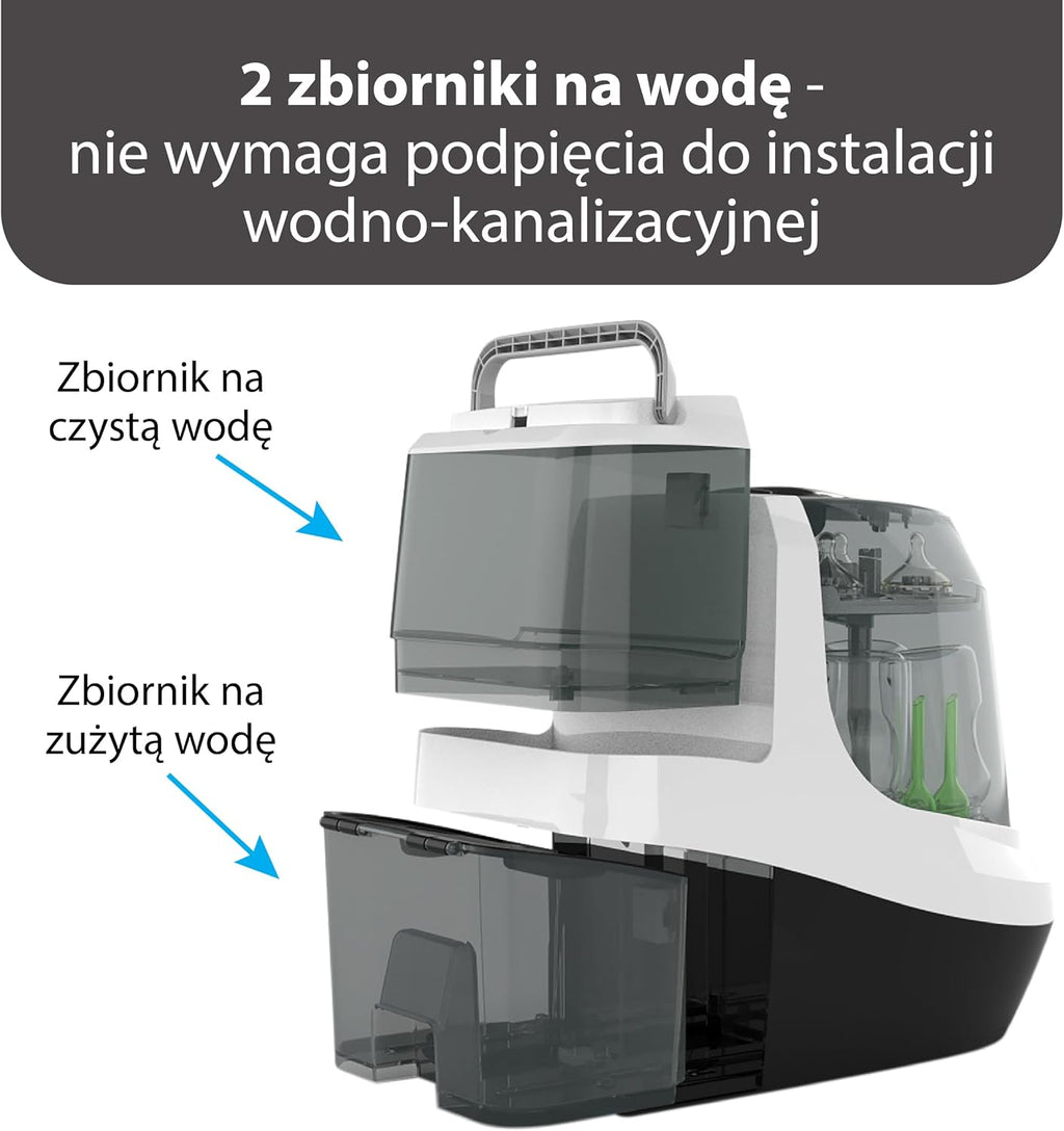 Baby Brezza Myjka do butelek Pro – środek do czyszczenia butelek dla niemowląt 3 w 1; mycie, sterylizacja, suszenie – uniwersalne czyszczenie wszystkich butelek: tworzywo sztuczne + szkło + smoczek