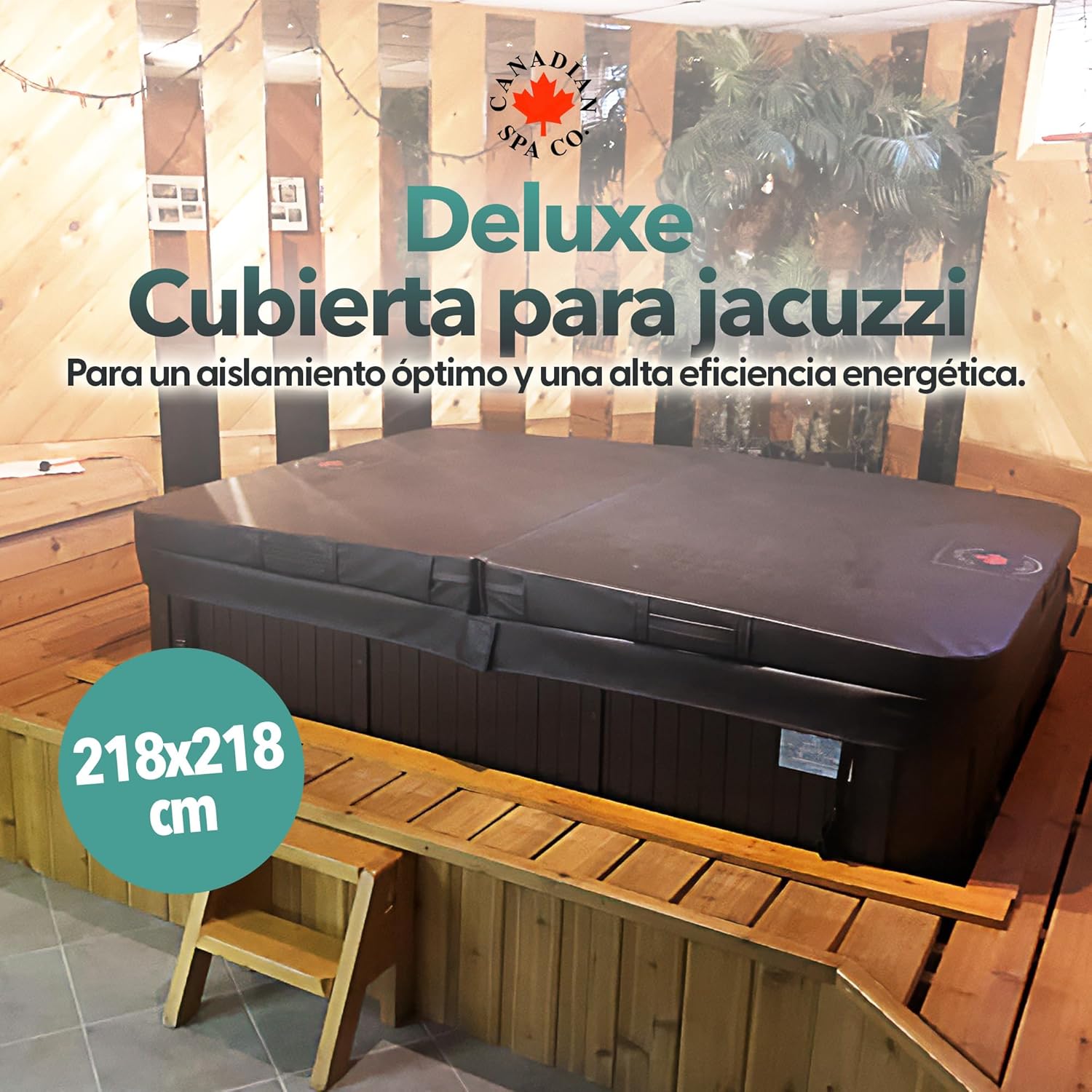 CANADIAN SPA CO. Cubierta Aislante para bañera de hidromasaje, Color marrón, 218 x 218 cm, Disponible en Varios tamaños y Colores