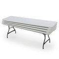 Lote de 4 mesas plegables apilables de 2,44 m para uso profesional – Blanco (80344)