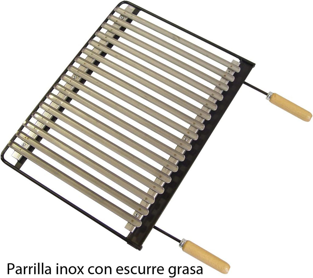 Imex El Zorro – Barbacoa Chimenea con Bandejas Metálicas | 61x40x217 cm | Acero Reforzado con Parrilla Inoxidable y Chimenea Evacuadora | Ideal para Jardines, Patios y Terrazas