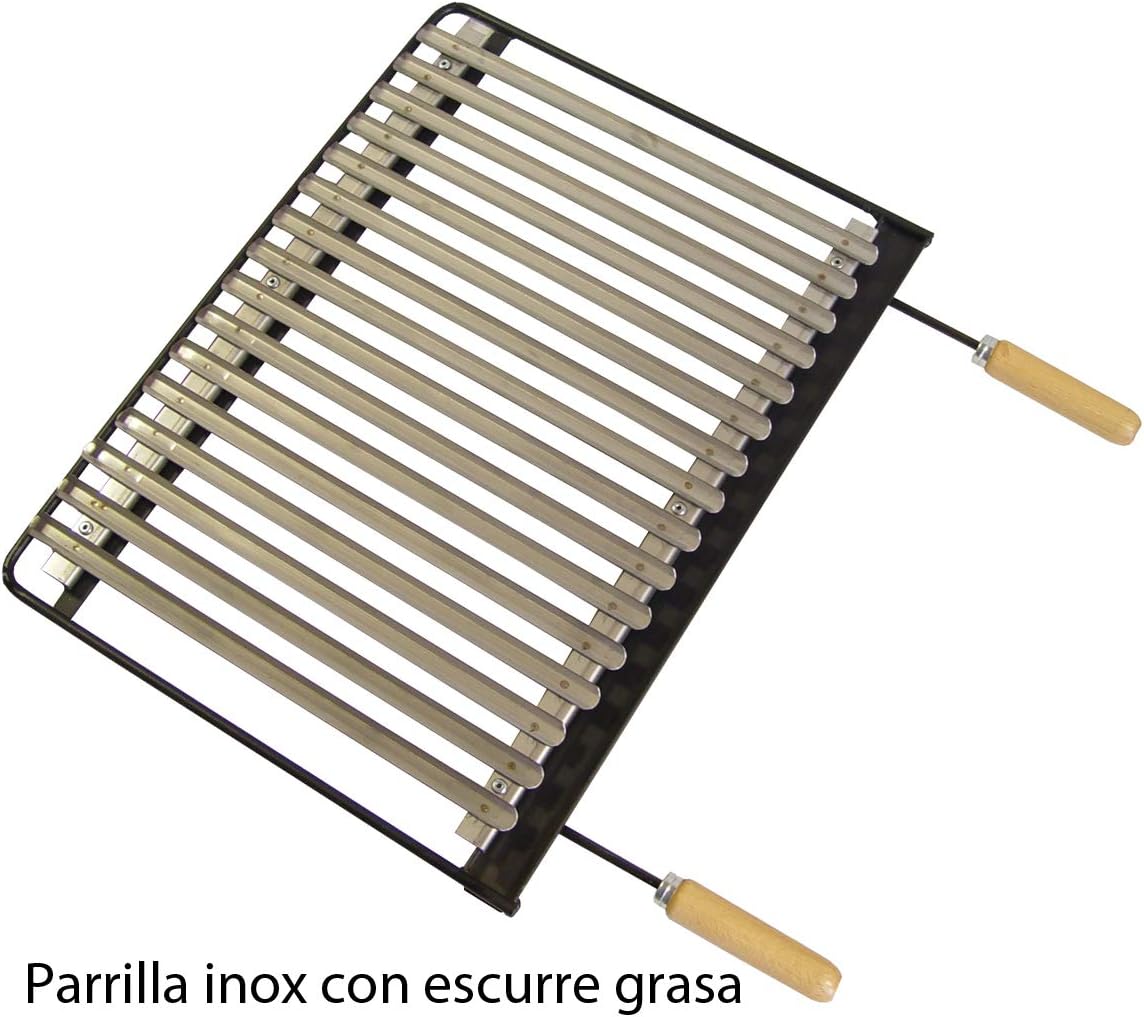 Imex El Zorro – Barbacoa Chimenea con Bandejas Metálicas | 61x40x217 cm | Acero Reforzado con Parrilla Inoxidable y Chimenea Evacuadora | Ideal para Jardines, Patios y Terrazas