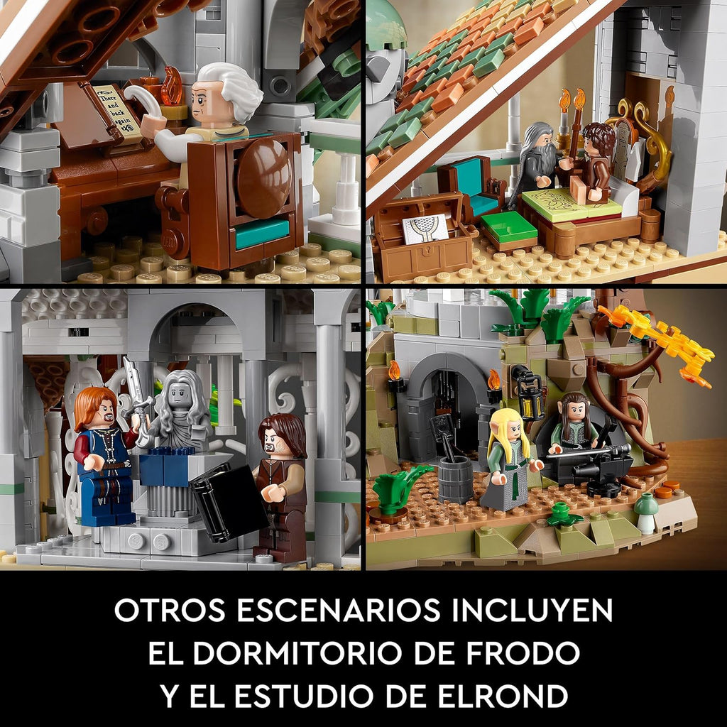 Icons EL SEÑOR DE LOS Anillos: RIVENDEL - Regalo por el Día del Padre - Maqueta para Construir de la Tierra Media - Gran Set con 15 Minifiguras Inc. Frodo, Bilbo, Gandalf y Legolas 10316