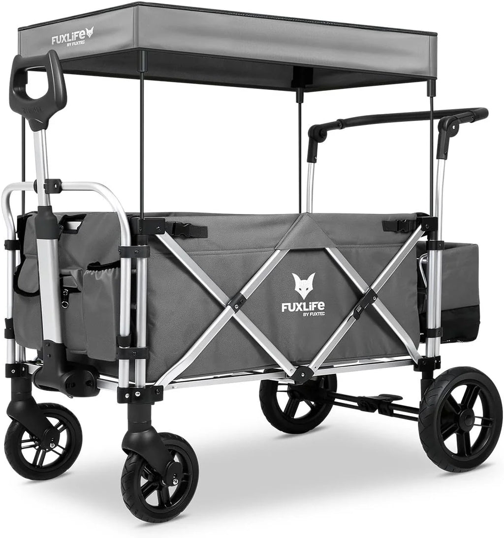 FUXTEC FX-CTL900 Premium Grey, Original Folding Trolley for Children, Ideal Garden, Beach or City, Push or Pull, Load up to 75 kg.