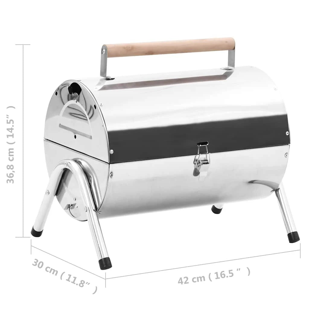 Barbacoa De Carbón De Sobremesa Acero Inoxidable Doble Parrilla Vidaxl