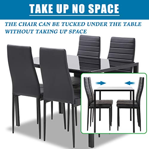 2025 Conjunto de comedor FDW, mesa de vidrio con sillas, para espacios pequeños, mesa de cocina y 4 sillas