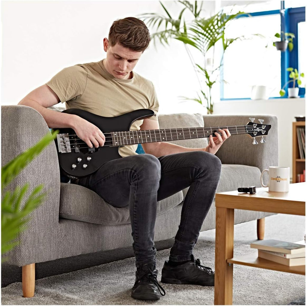 Bajo Eléctrico Con Amplificador De 15 W Chicago de Gear4music 4 Cuerdas Negro