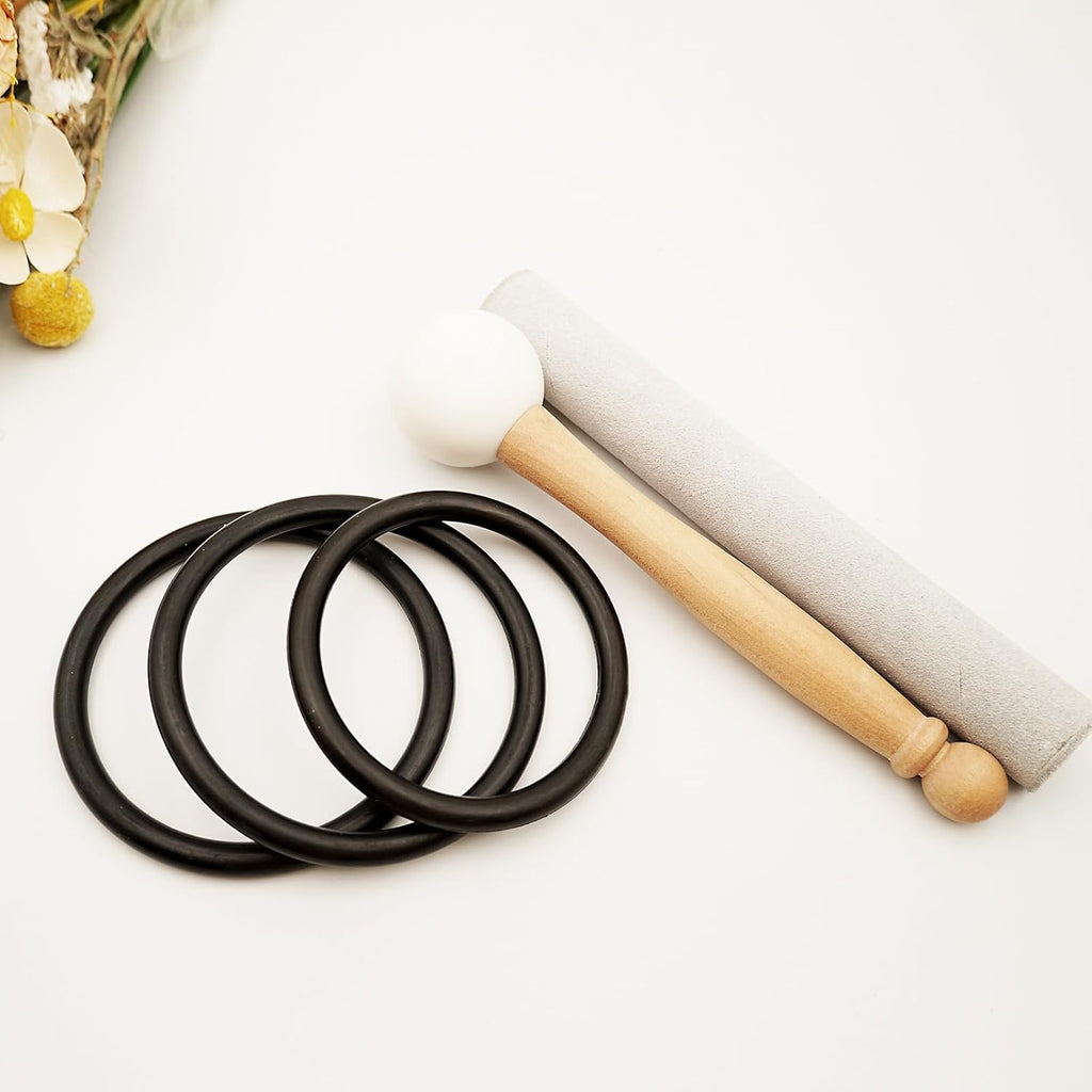 Hye-eun Juego de 3 cuencos de cristal de 15,2 a 25,4 cm, 432 Hz, 25,4 cm, 20,3 cm, para meditación, yoga, con funda de transporte, para mantener el equilibrio y terapia