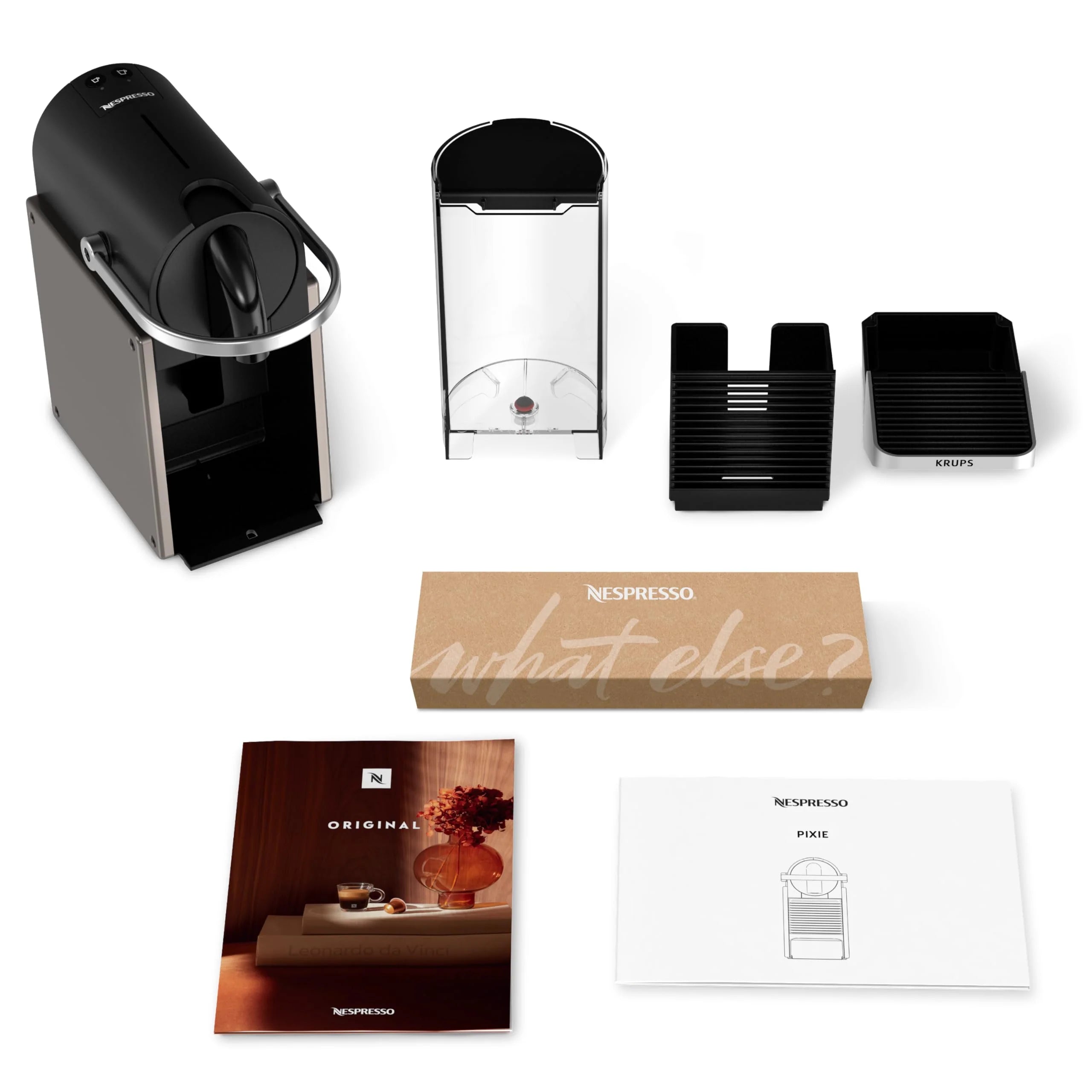 2025 Cafetera de cápsulas Krups Nespresso Pixie Redesign | Espresso y lungo | Estilo industrial | Bajo consumo energético | Apagado automático | Bandeja ajustable | Cápsulas reciclables | Modelo XN306T