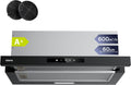 CIARRA CBCB6909A Campana Extractora Telescópica Negra Cocina 60 cm 600 m³ / h Clase A+ 3 Niveles Control Táctil Iluminación LED Filtro de Carbón CBCF055