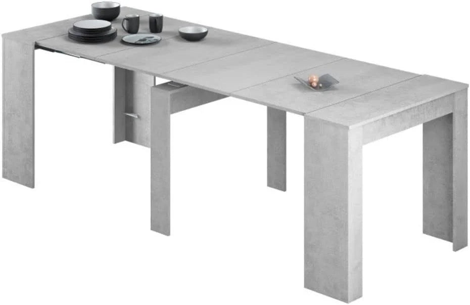 Mobelcenter - Mesa de Comedor Consola Extensible, Mesa para Salón recibidor o Cocina, Mesa Fuelle Extensible, Color Cemento (1127)