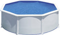 Piscina de Acero Elevada,Redonda con Aspecto Acero Blanco. Piscinas Desmontables para Jardín 350 x 120 cm - Piscina Gre KIT350ECO Fidji.