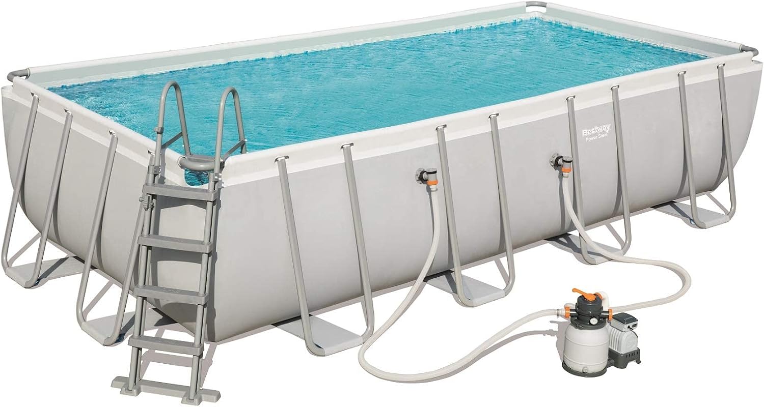 BESTWAY 56466 - Piscina Desmontable Tubular Power Steel 549x274x122 cm Depuradora de arena de 5.678 litros/hora