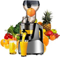 Exprimidor de prensa en frío, máquina de masticación lenta con gran canal de alimentación para frutas y verduras enteras, fácil de limpiar para un jugo saludable