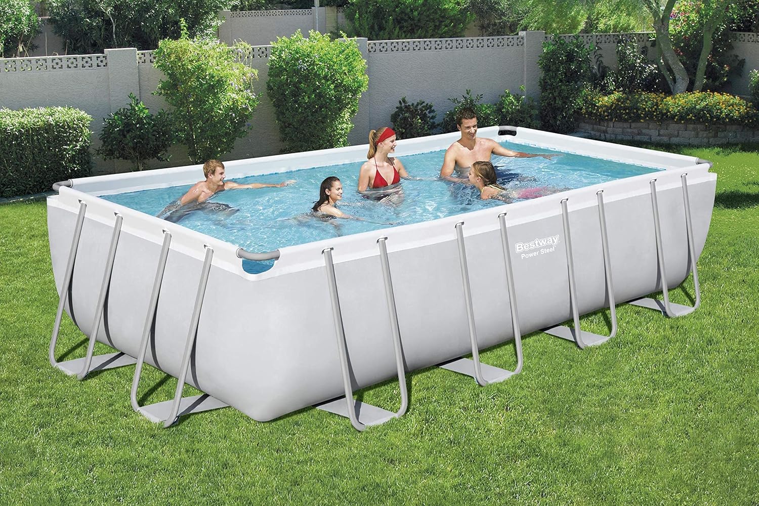 BESTWAY 56466 - Piscina Desmontable Tubular Power Steel 549x274x122 cm Depuradora de arena de 5.678 litros/hora