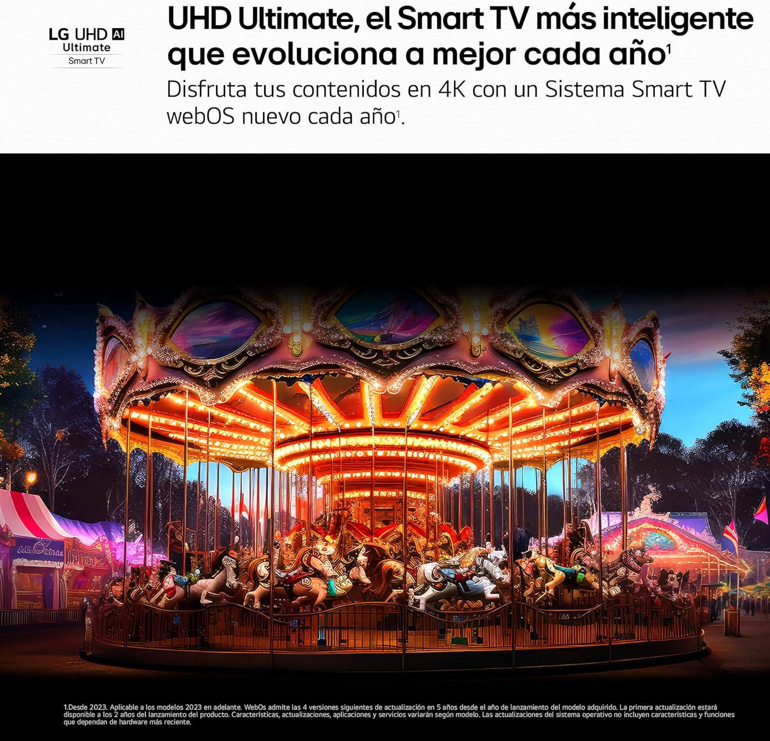 50UA73006LA - TV 50", UHD 4K, WebOS 25, Ultimate IA, HDR10 Pro, Super Upscaling, Dolby Digital Plus, Google Assistant, Negro