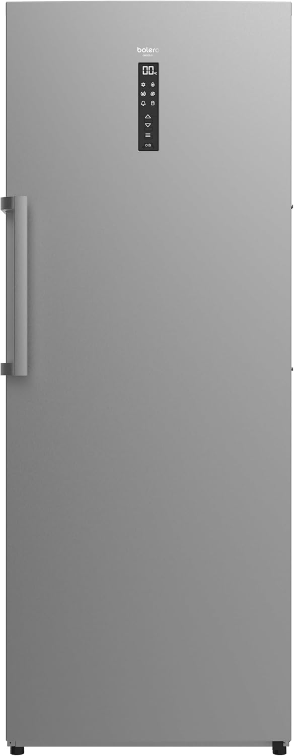 Cecotec Congelador Vertical de 380L Bolero CoolMarket UF 380 Inox. Motor Inverter Plus, Ahorro Energético, Total No Frost, Pantalla de Control, Convertible a Frigorífico, Acero Inox