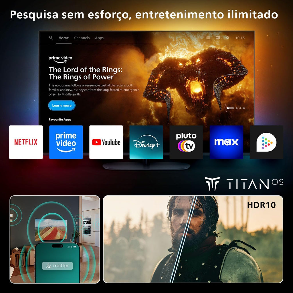 40PFS6000 HD LED Smart TV - Pantalla de 40 Pulgadas con Pixel Plus, Plataforma Titan OS y Sonido Dolby Digital - Funciona con Alexa y con el Asistente de Voz de Google