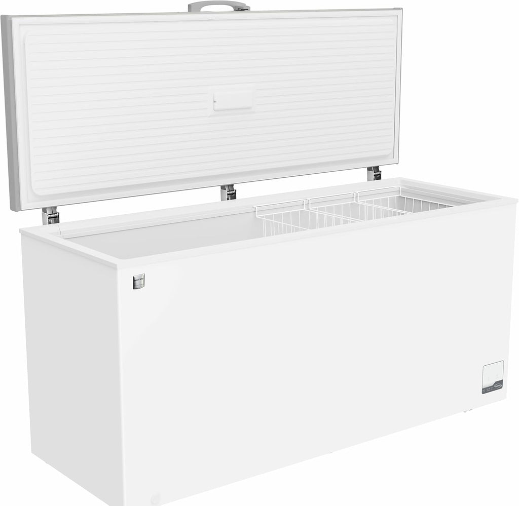 METRO Professional Congelador horizontal GHF2700S, 188 x 73,5 x 94,5 cm, 700 L, 125W, 3 cestas, iluminación LED, 6 ruedas, con cerradura, blanco/gris