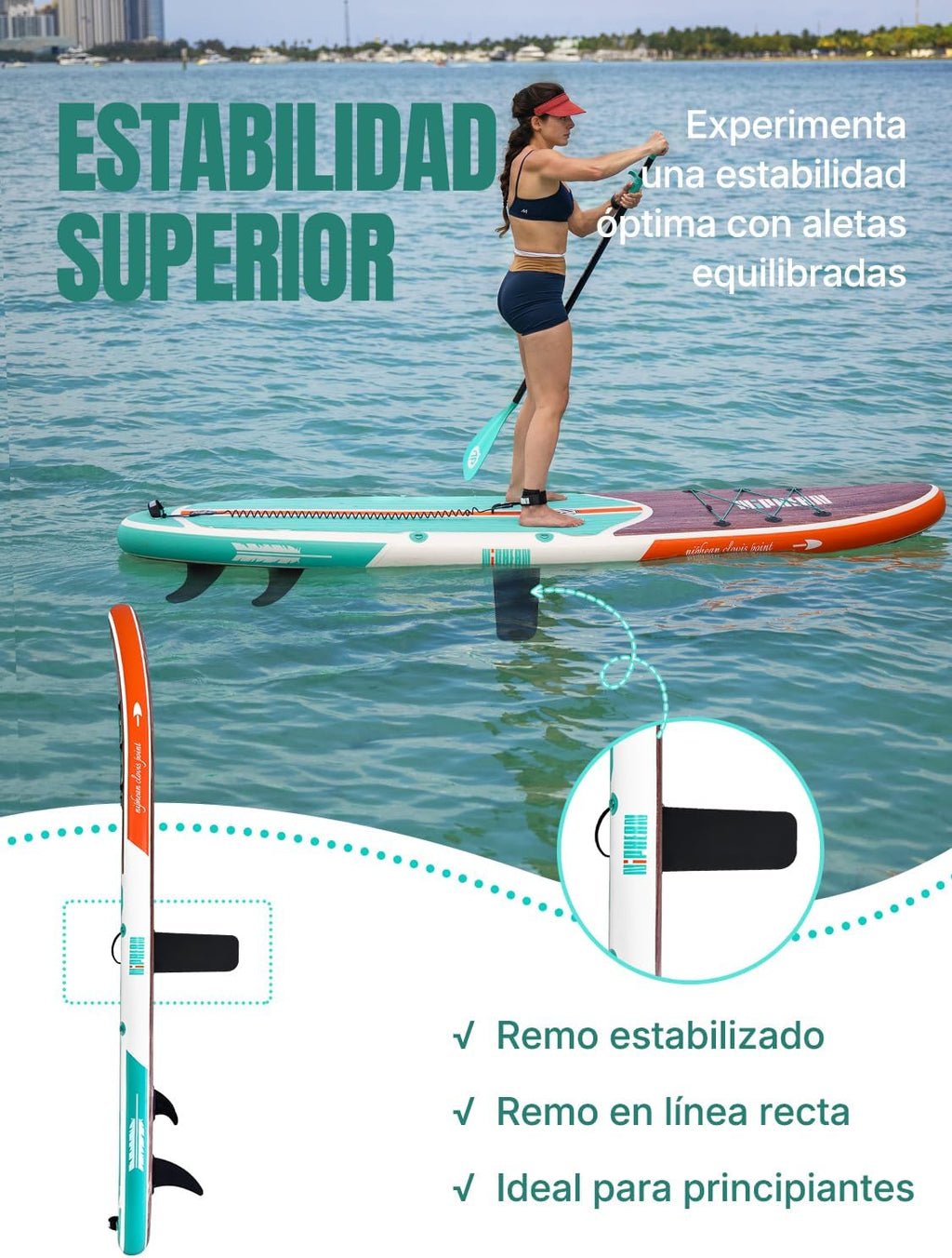 Niphean Tabla Paddle Surf Hinchable para Adultos con Todos los Accesorios, 320cm Paddle Surf Hinchable para Todos los Niveles, Sup Capacidad 200kg para 2 Personas, Stand up Paddle Board con Asiento