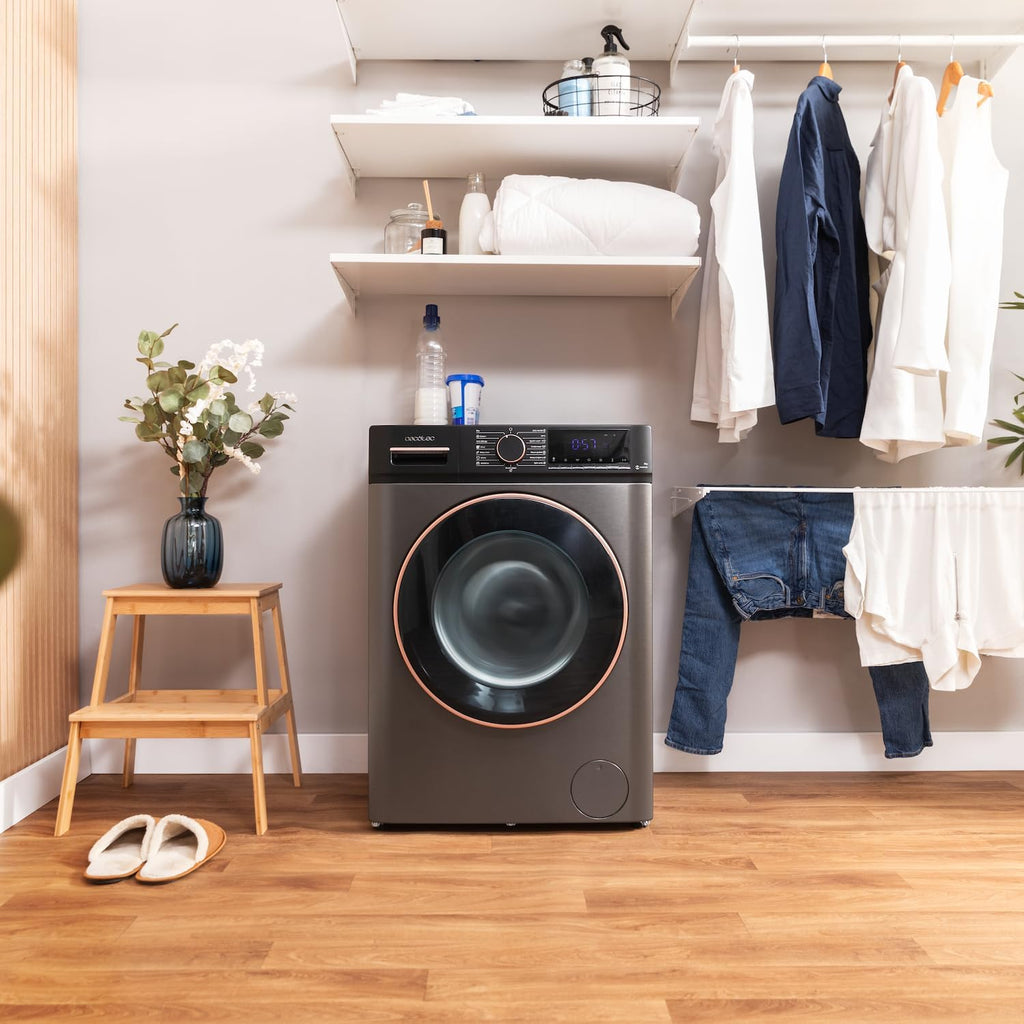 Cecotec Lavadora 10Kg Carga Frontal Bolero DressCode 10610 Inverter Steel A. 1400 RPM, Steam Max, Motor Inverter Plus, 15 Programas, OnSmart, Smooth Wash, Stop&Go, Goma Antibacteriana, Drum Clean