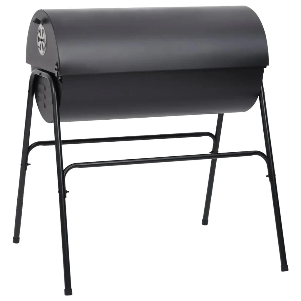 2026 Parrilla con 2 rejillas de cocción negra – Barbacoa portátil de 80x95x90 cm en acero