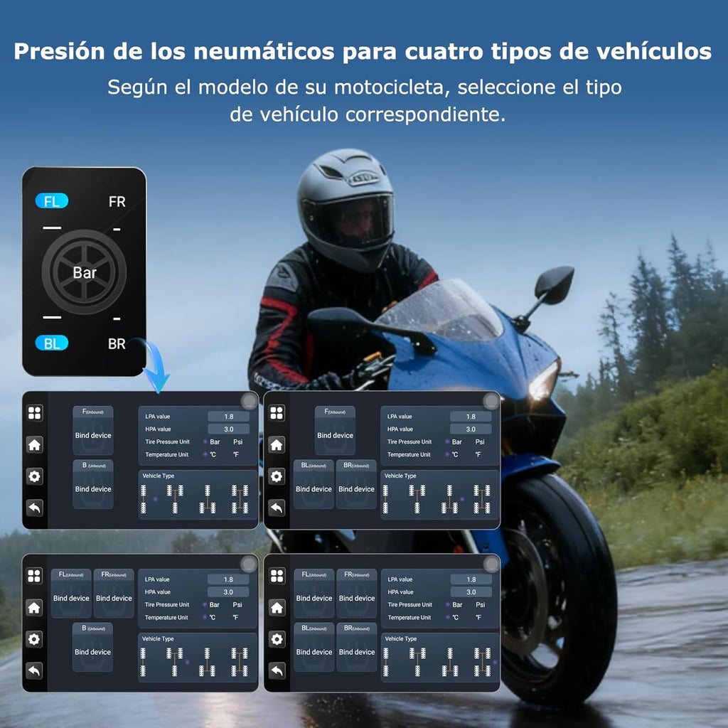 Carpuride W702 Plus Android 14 Motocicleta Carplay Pantalla con Doble Cámara, CarPlay y Android Auto Inalámbricos,7" Pantalla Táctil Impermeable, Audio BT,Grabación Bucle, Navegación Online y Offline.