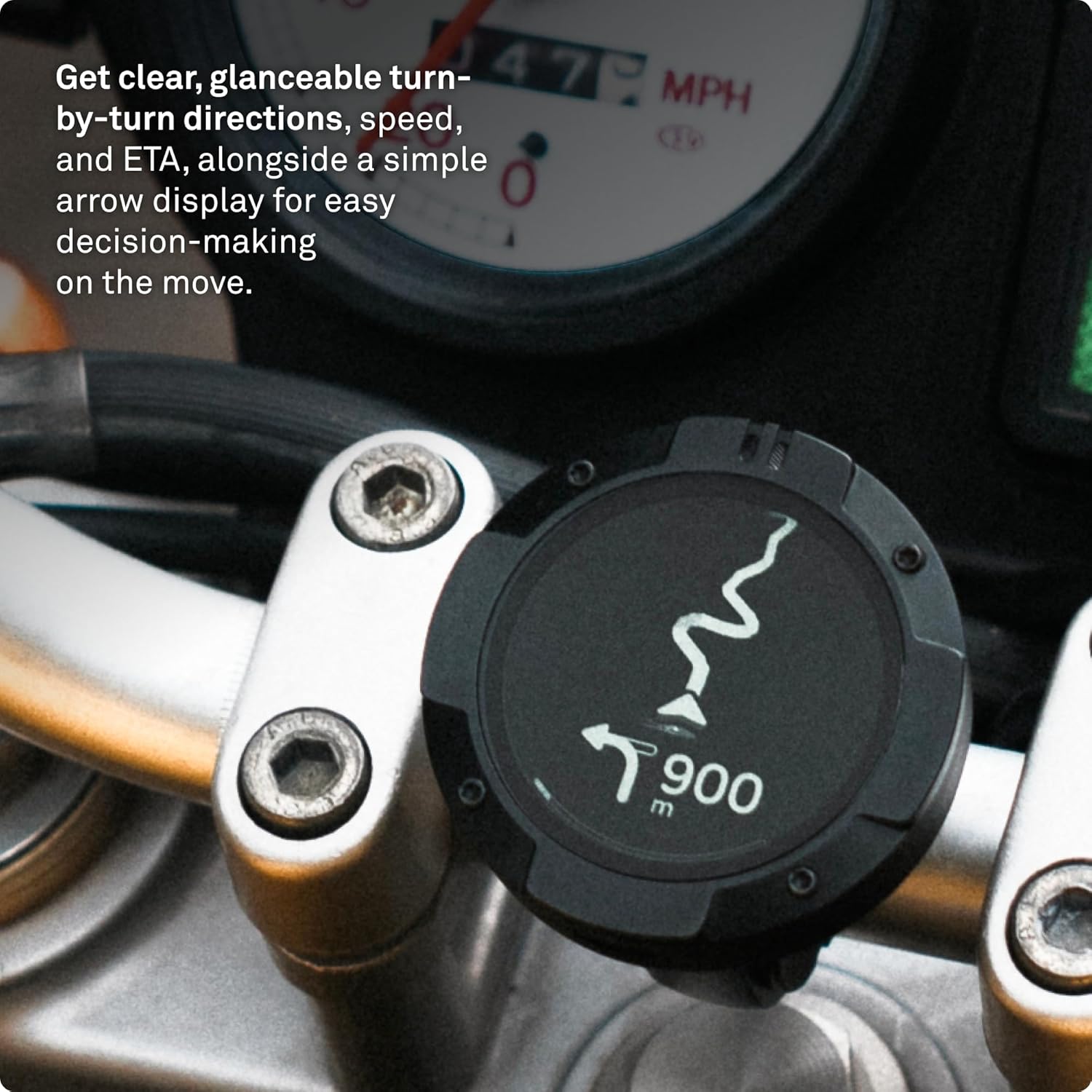 Beeline Moto II - Sistema de navegación para motores | Navegación mundial | Mini carta a la carta | 14 minerales Temps écoulé | Protección de control de agua y limpieza IP67 | Premio USB-C con soporte