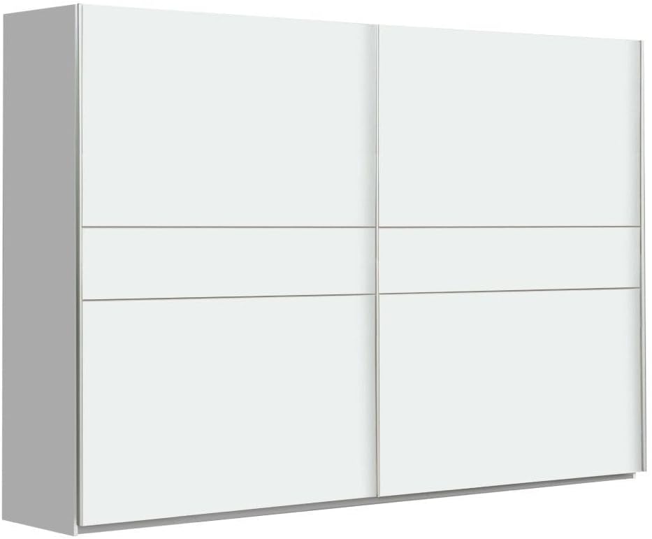 Armario Winter 270 cm – Puertas Correderas – Estilo Nórdico – Interior con Estantes, Barras y Partidores – 270x61x210 cm Armario Grande para Dormitorio (Blanco)