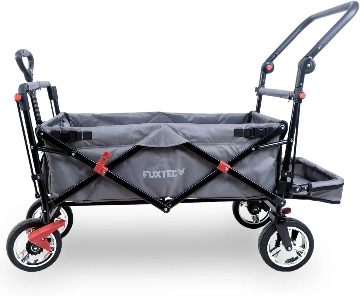 FUXTEC Bollerwagen CT800, Folding Cart, Fux Family Collection – Garden Cart for Children, Transport, by City, Country, Beach or Mountain – Pull or Push – Load Capacity 75 kg