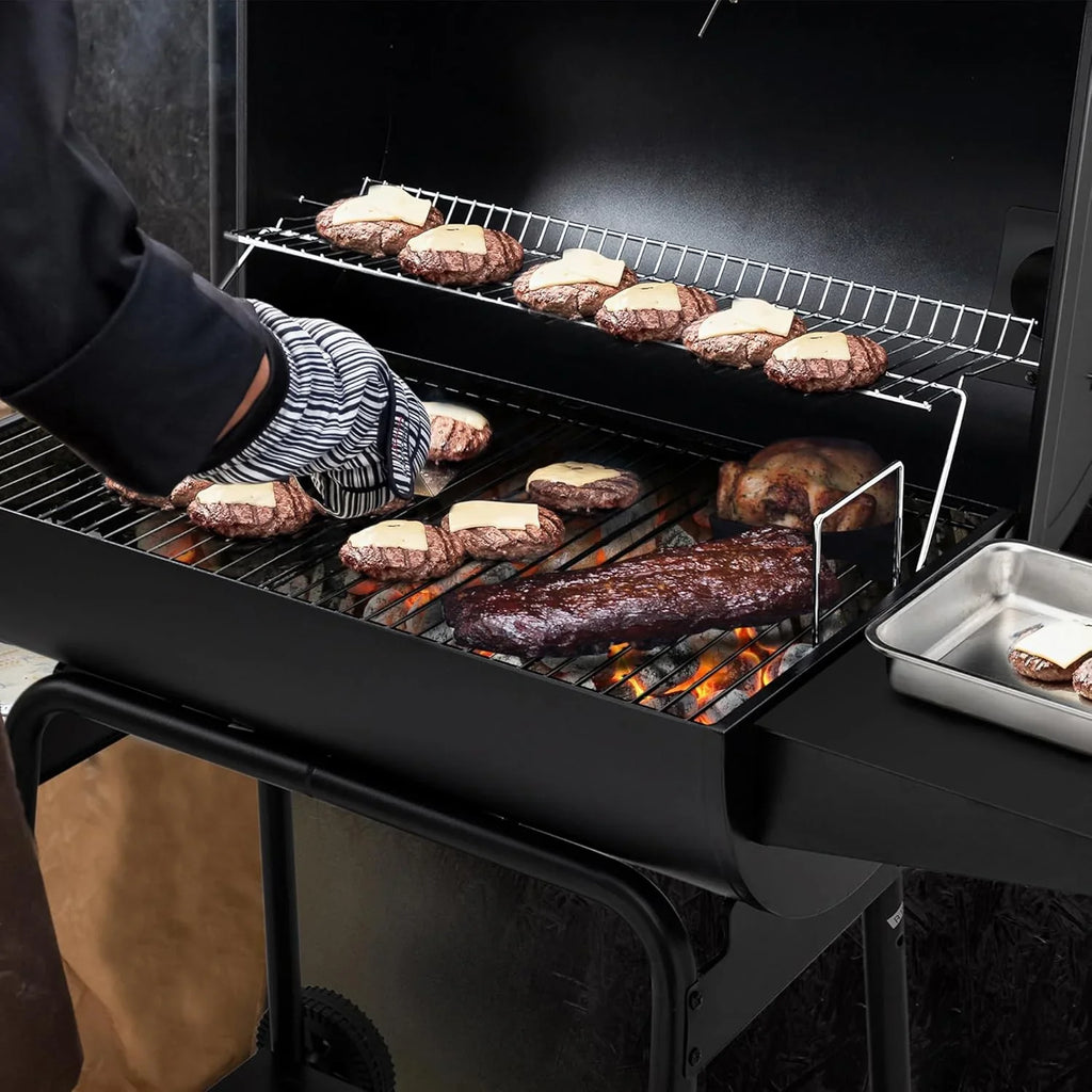 2026 Parrilla de carbón Royal Gourmet CC1830 de 30 pulgadas con mesa lateral, barbacoa exterior con 627 pulgadas cuadradas de espacio de cocción para jardín, terraza y fiestas, color negro
